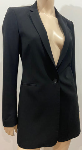 STELLA MCCARTNEY Black Wool Blend Silk Lined Formal Blazer Jacket IT44 UK14