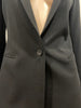 THEORY Black Virgin Wool Blend Marcela Urban Formal Long Length Blazer Jacket U10