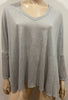 AMERICAN VINTAGE Grey 100% Linen V Neck Drop Shoulder Wide Fit Sweater Top XS/S