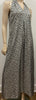 JIGSAW White & Charcoal 100% Silk V Neck Sleeveless Long Length Maxi Dress XS