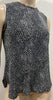 EQUIPMENT FEMME Black & White 100% Silk Abstract Print Speckled Vest Top S/P