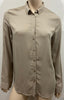 AMERICAN VINTAGE Women's Beige Taupe Collared Long Sleeve Blouse Shirt Top S