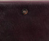 GLORIA ORTIZ Burgundy Cow Leather Hair Zipper Branded Coin Wallet Purse BNWT