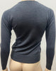 JOHN SMEDLEY Charcoal Grey Wool Round Neck Long Sleeve Fine Knit Cardigan Top S
