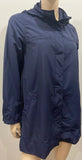 EILEEN FISHER Blue Cotton Blend Concealed Hood Casual Outdoor Jacket Coat S/P
