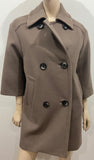 WHISTLES Brown New Wool Blend Double Breasted Lined Trench Jacket Coat UK8 EU36
