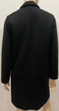 THEORY Black Wool Cashmere Blend Collared V Neck Lined Trench Jacket Coat S/P
