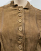 MUUBAA Brown Suede Boned Collar Long Sleeve Lined Fitted Crop Jacket 38 UK10