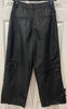 SELECTED FEMME Black 100% Leather Pleated Wide Leg Cropped Capri Trousers 34/XS