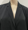 EILEEN FISHER Women's Black Collared V Neck Long Sleeve Blazer Coat Dress S