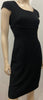 HOBBS Black Round Neck Short Cap Sleeve Short Length Lined Wiggle Pencil Dress 8