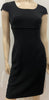 HOBBS Black Round Neck Short Cap Sleeve Short Length Lined Wiggle Pencil Dress 8