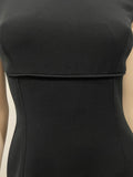 HOBBS Black Round Neck Short Cap Sleeve Short Length Lined Wiggle Pencil Dress 8