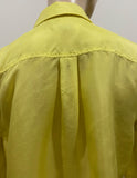 EQUIPMENT FEMME Yellow 100% Silk Collared Short Sleeve Cropped Blouse Shirt S/P