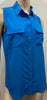 EQUIPMENT FEMME Royal Blue 100% Silk Collared Sleeveless Blouse Shirt Top S/P