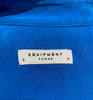 EQUIPMENT FEMME Royal Blue 100% Silk Collared Sleeveless Blouse Shirt Top S/P