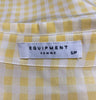 EQUIPMENT FEMME Yellow & Cream Check Silk Collared Sleeveless Blouse Shirt Top S/P