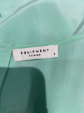 EQUIPMENT FEMME Aqua Green Silk Round Neck Sleeveless Camisole Blouse Top S