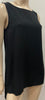 EILEEN FISHER Black 100% Silk Round Neck Sleeveless Camisole Vest Blouse Top XS