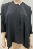 TOPSHOP BOUTIQUE 100% Silk Round Neck 3/4 Sleeve Wide Fit Blouse Shirt Top XS/S