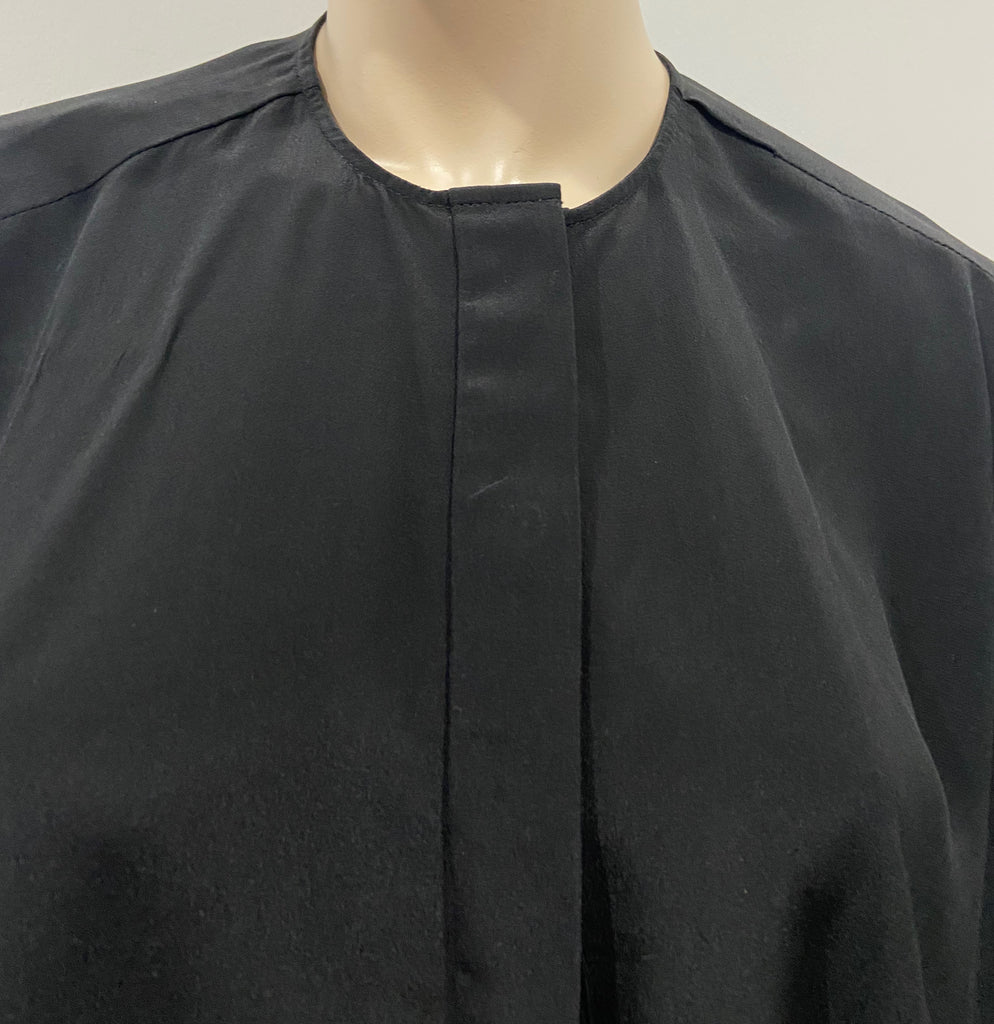 TOPSHOP BOUTIQUE 100% Silk Round Neck 3/4 Sleeve Wide Fit Blouse Shirt Top XS/S
