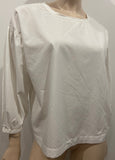 CLOSED Winter White SALMA 100% Cotton Round Neck 3/4 Sleeve Blouse Shirt Top XS