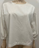 CLOSED Winter White SALMA 100% Cotton Round Neck 3/4 Sleeve Blouse Shirt Top XS