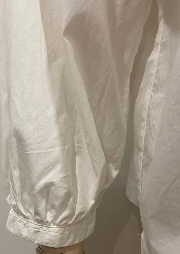 CLOSED Winter White SALMA 100% Cotton Round Neck 3/4 Sleeve Blouse Shirt Top XS