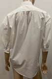 MIH JEANS White Cotton Collared 3/4 Sleeve Wide Fit Oversize Blouse Shirt Top XS