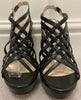 DANIEL Black Leather Open Toe Platform Strappy High Stiletto Sandals Shoes - NEW!