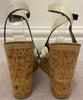 MIU MIU Cream Leather Open Toe Cork Platform Wedge Heel Sandals Shoes EU38 UK5