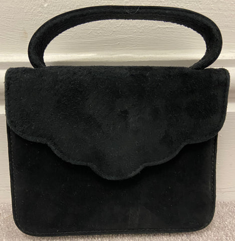 SHERENE MELINDA LONDON Black Leather & Springbok Hair Zip Fasten Clutch Bag