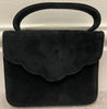 OSPREY GRAEME ELLISDON Black Suede Flap Fastening Hand Held Small Mini Tote Bag