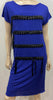 JEAN PAUL GAULTIER FEMME Royal Blue w Black Ribbon Detail Short Sleeve Dress UK8