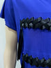 JEAN PAUL GAULTIER FEMME Royal Blue w Black Ribbon Detail Short Sleeve Dress UK8