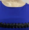 JEAN PAUL GAULTIER FEMME Royal Blue w Black Ribbon Detail Short Sleeve Dress UK8