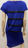 JEAN PAUL GAULTIER FEMME Royal Blue w Black Ribbon Detail Short Sleeve Dress UK8