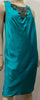 ALBERTA FERRETTI Blue Sheen Silk Round Beaded Neckline Sleeveless Dress UK12