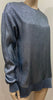STELLA MCCARTNEY Blue Metallic Silk Blend Rib Trim Jumper Sweater Top 40 UK10