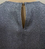 STELLA MCCARTNEY Blue Metallic Silk Blend Rib Trim Jumper Sweater Top 40 UK10