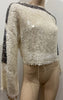 AVIU Cream Cotton Blend Sequin Detail Loose Knit Oversize Jumper Sweater Top 40