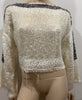 AVIU Cream Cotton Blend Sequin Detail Loose Knit Oversize Jumper Sweater Top 40