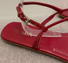 PRADA Women's Red Leather Thong Buckle Ankle Strap Sandals Shoes EU39.5 UK6.5