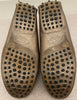 TOD'S Bronze Metallic Leather Tassel & Chain Detail Flat Moccasin Loafers Shoes