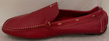 PRADA Women's Red Pebbled Leather Slip On Casual Loafers Shoes EU38.5 UK5.5