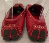 PRADA Women's Red Pebbled Leather Slip On Casual Loafers Shoes EU38.5 UK5.5