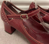 MARC JACOBS Burgundy Leather Round Toe Ankle Strap Block Heel Shoes EU39 UK6