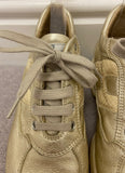 HOGAN Gold Metallic Leather INTERACTIVE Branded Sneakers Trainers EU39 UK6