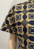 MARNI Beige Khaki & Cream Wool Geometric Print Short Sleeve Shirt Coat Dress 40