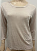 CHINTI & PARKER Pinky Beige Round Neck Semi Sheer 3/4 Sleeve T-Shirt Tee Top M